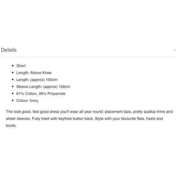 NWT Long Tall Sally Cream Lace Overlay Dress - Picture 4 of 10